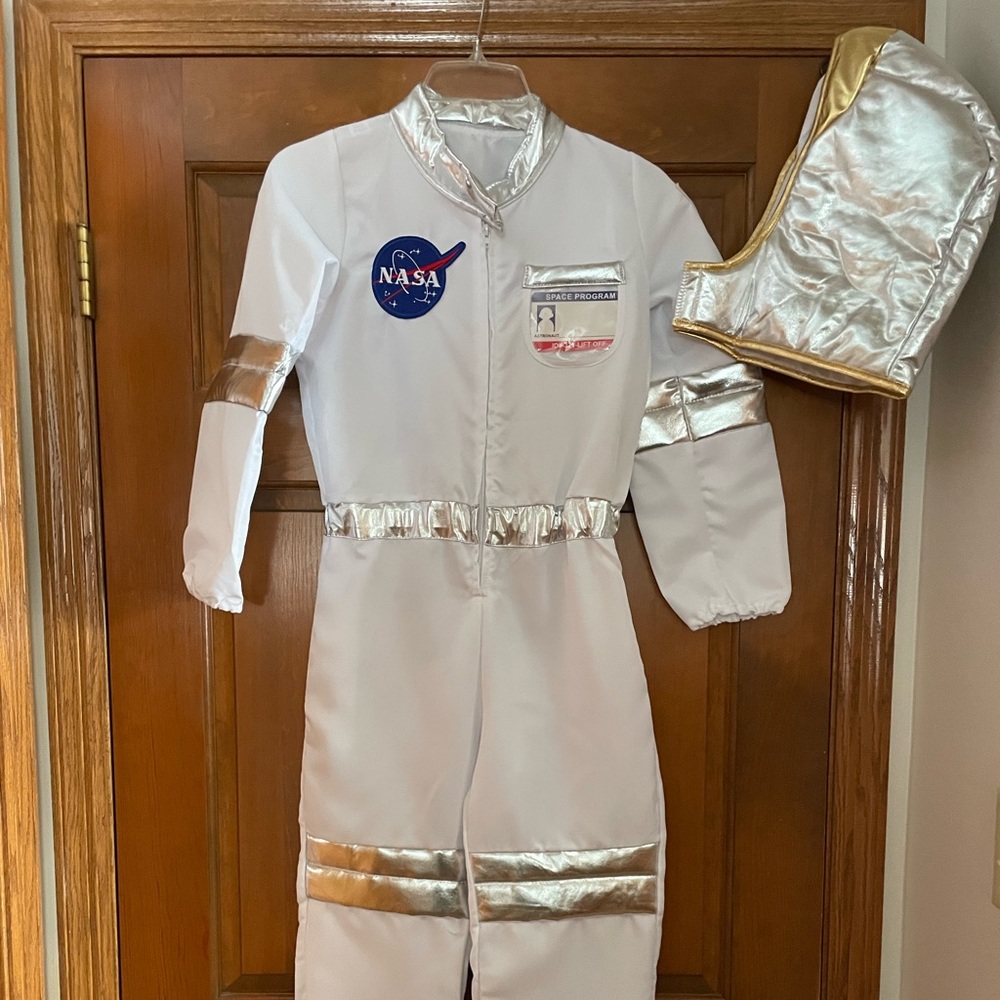 White and Silver NASA Astronaut Costume Kids Size 10/12